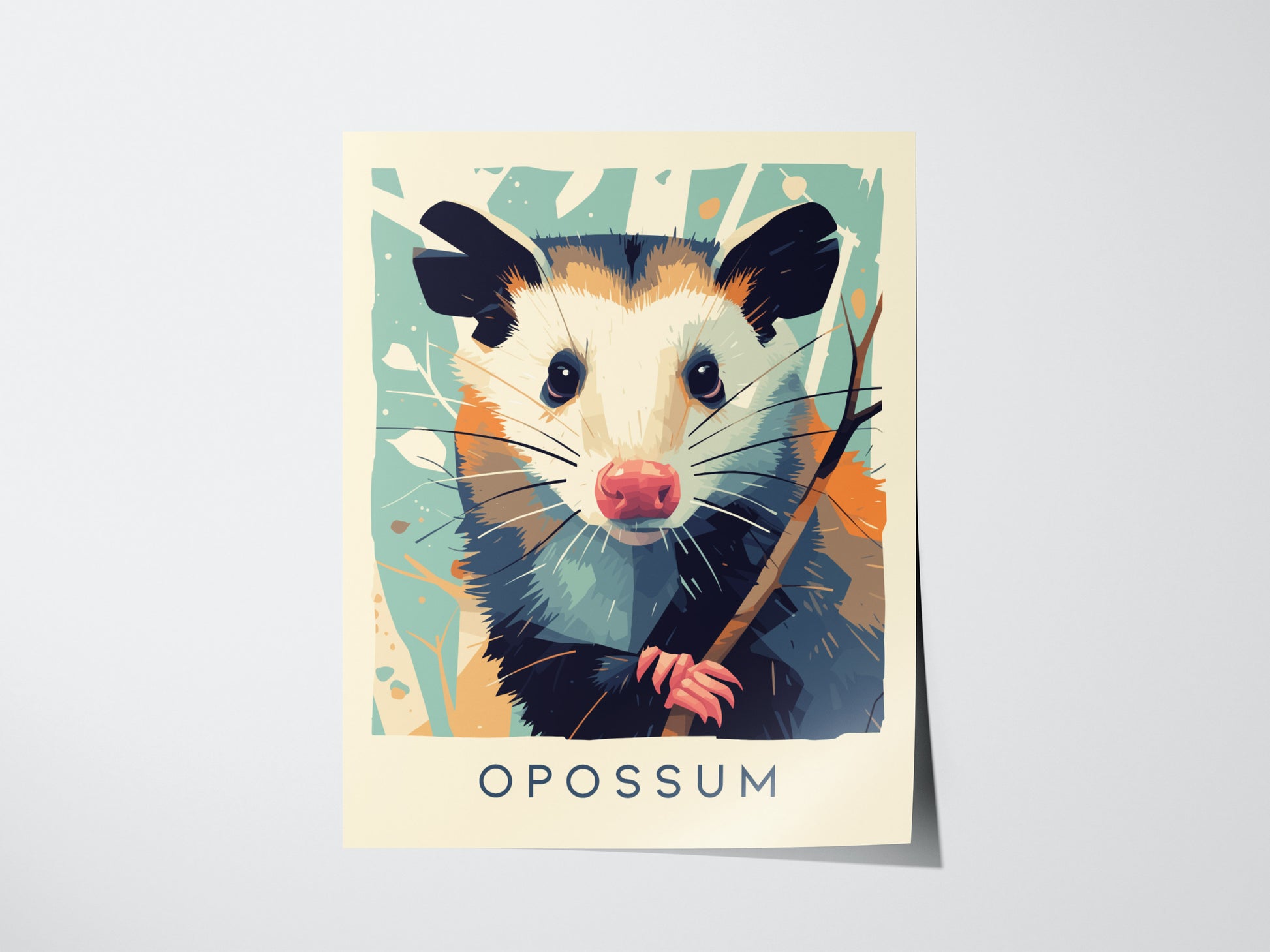 Opossum Poster | Urban Wildlife Series Wall Art Print