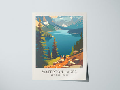 Waterton Lakes Matte Border Poster | National Park Travel Wall Art — giclée print detail on matte paper