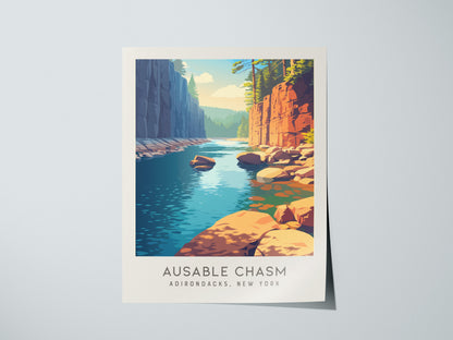 Ausable Chasm Matte Border Poster | Adirondacks, New York Destination Print — giclée print detail on matte paper