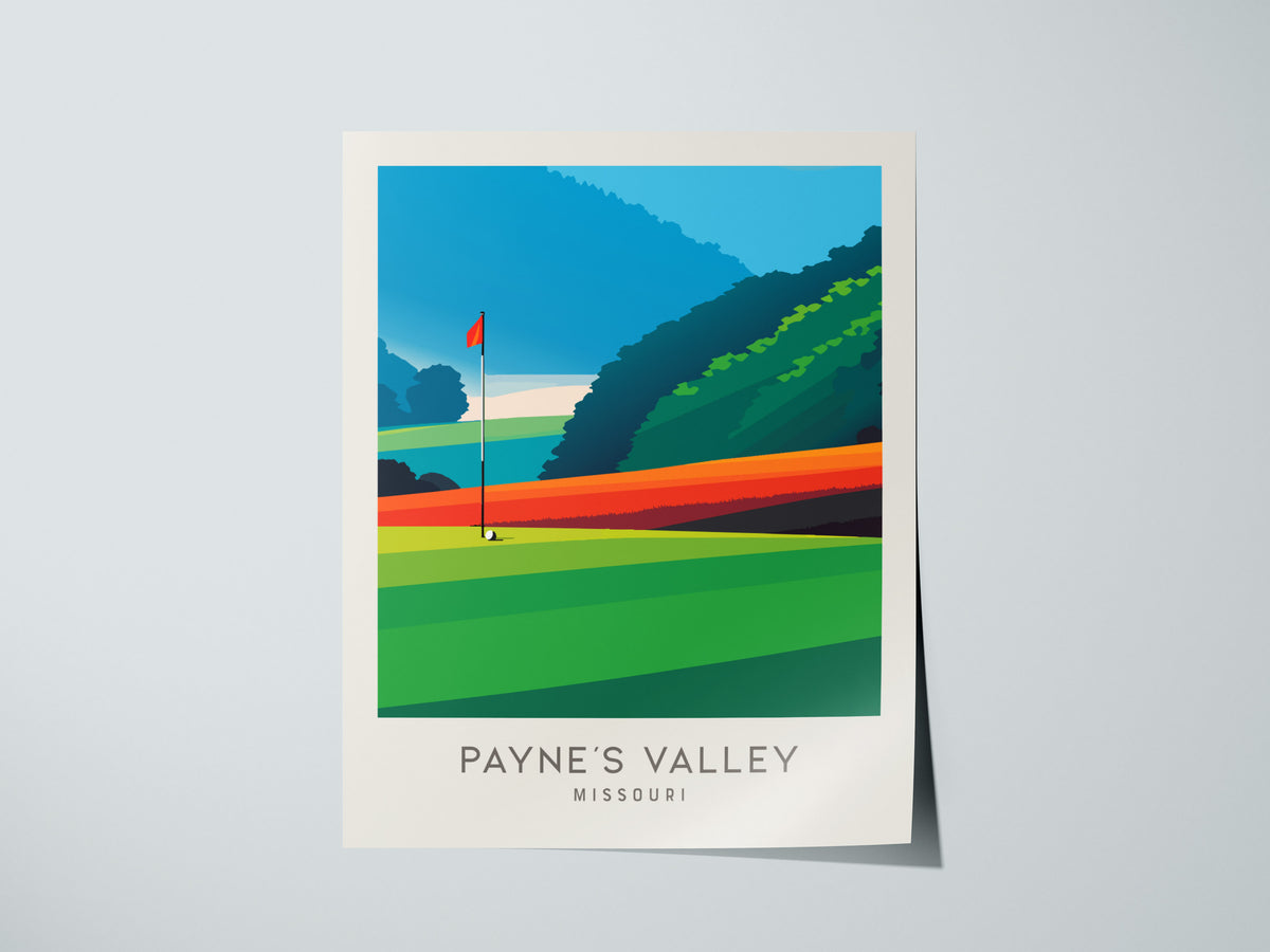 Payne's Valley Matte Border Poster | Missouri Golf Course Print & Country Club Decor — giclée print detail on matte paper