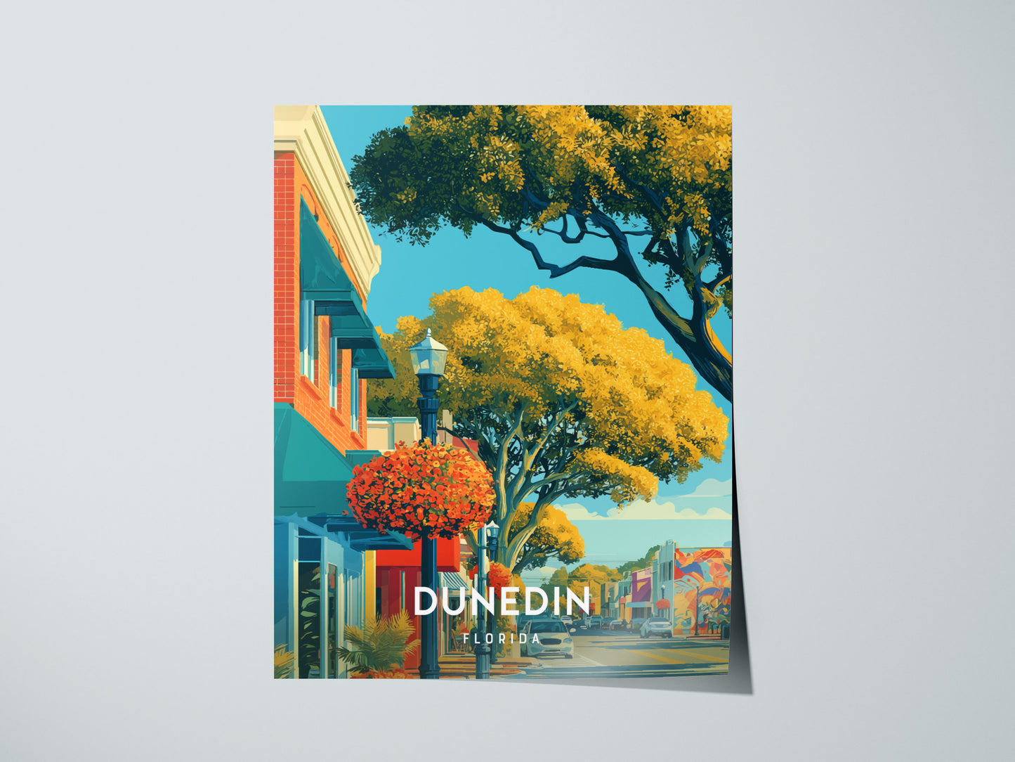 Dunedin, Florida Poster | Honeymoon Island Sunset Coastal Wall Art — giclée print detail on matte paper