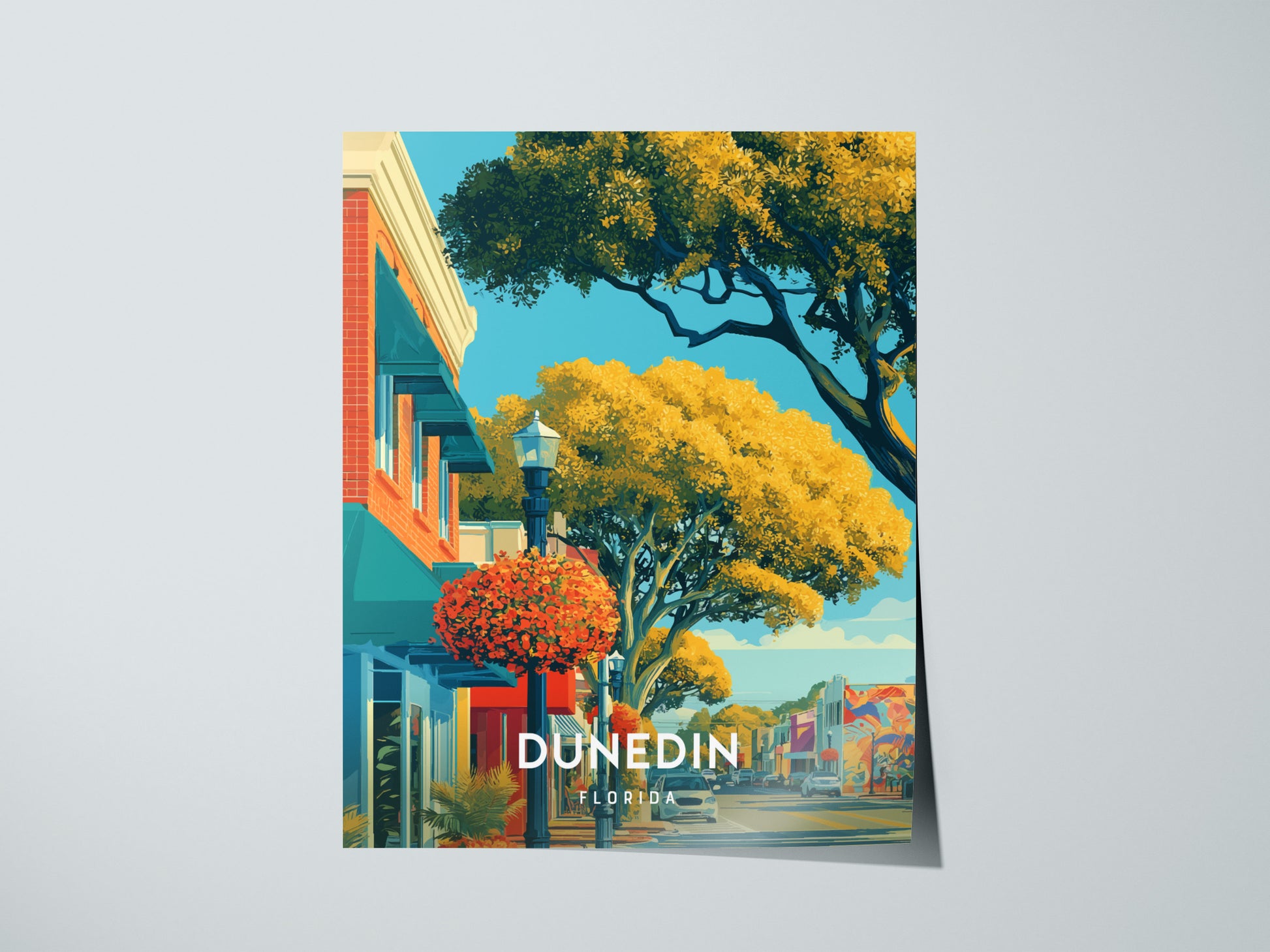 Dunedin, Florida Poster | Honeymoon Island Sunset Coastal Wall Art — giclée print detail on matte paper