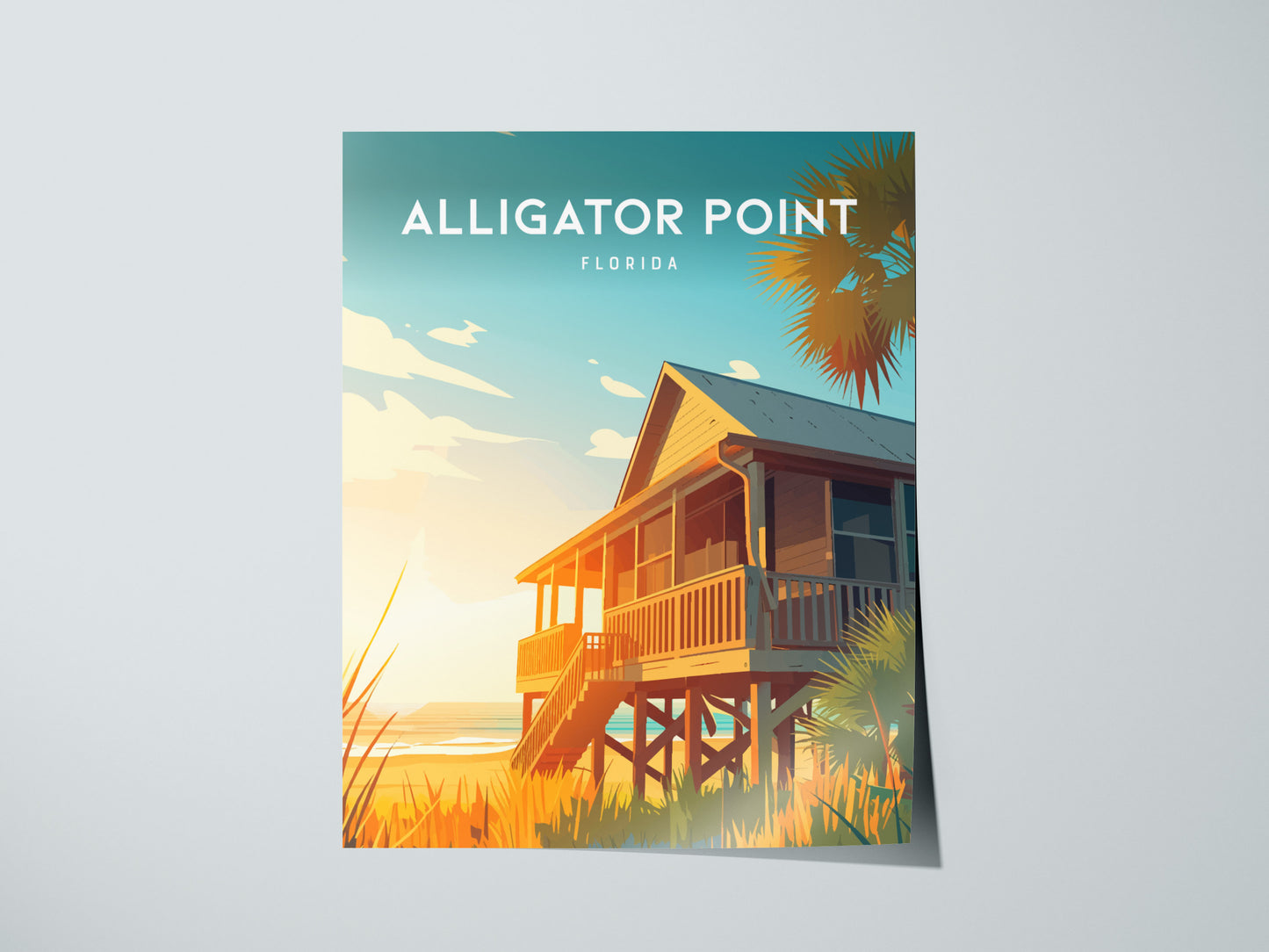 Alligator Point, Florida Poster | Wild Gulf Shore Serenity Wall Art — giclée print detail on matte paper
