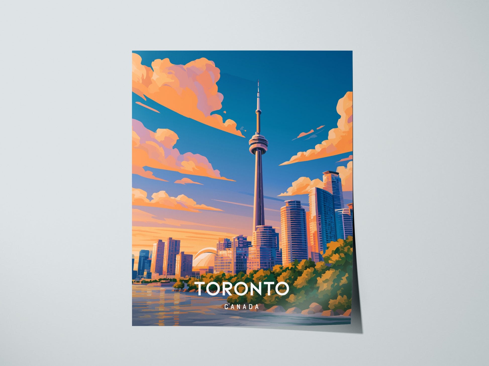 Toronto, Canada Poster | CN Tower & Skyline Cityscape Wall Art — giclée print detail on matte paper