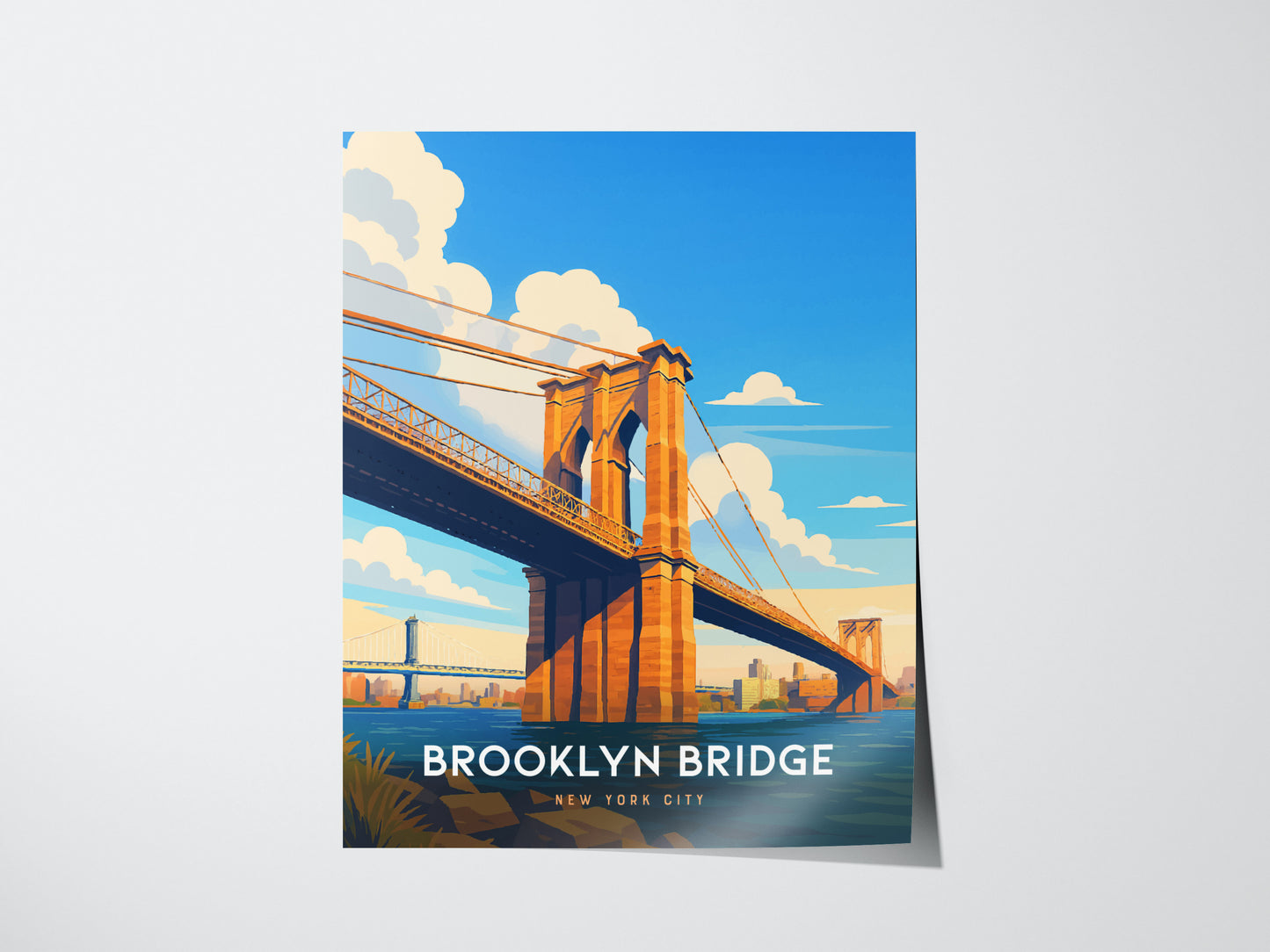Brooklyn Bridge NYC Poster | Iconic New York Wall Art | Framed or Unframed