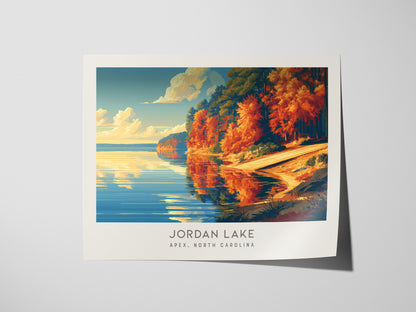 Jordan Lake Landscape Matte Border Poster | Apex, North Carolina Vacation Wall Art — giclée print detail on matte paper