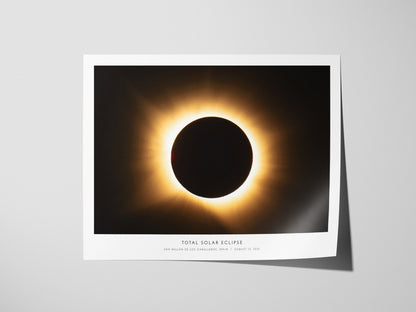 Total Solar Eclipse Landscape Poster | NASA Astronomy Print San Millán De Los Caballeros, Spain Wall Art — giclée print detai