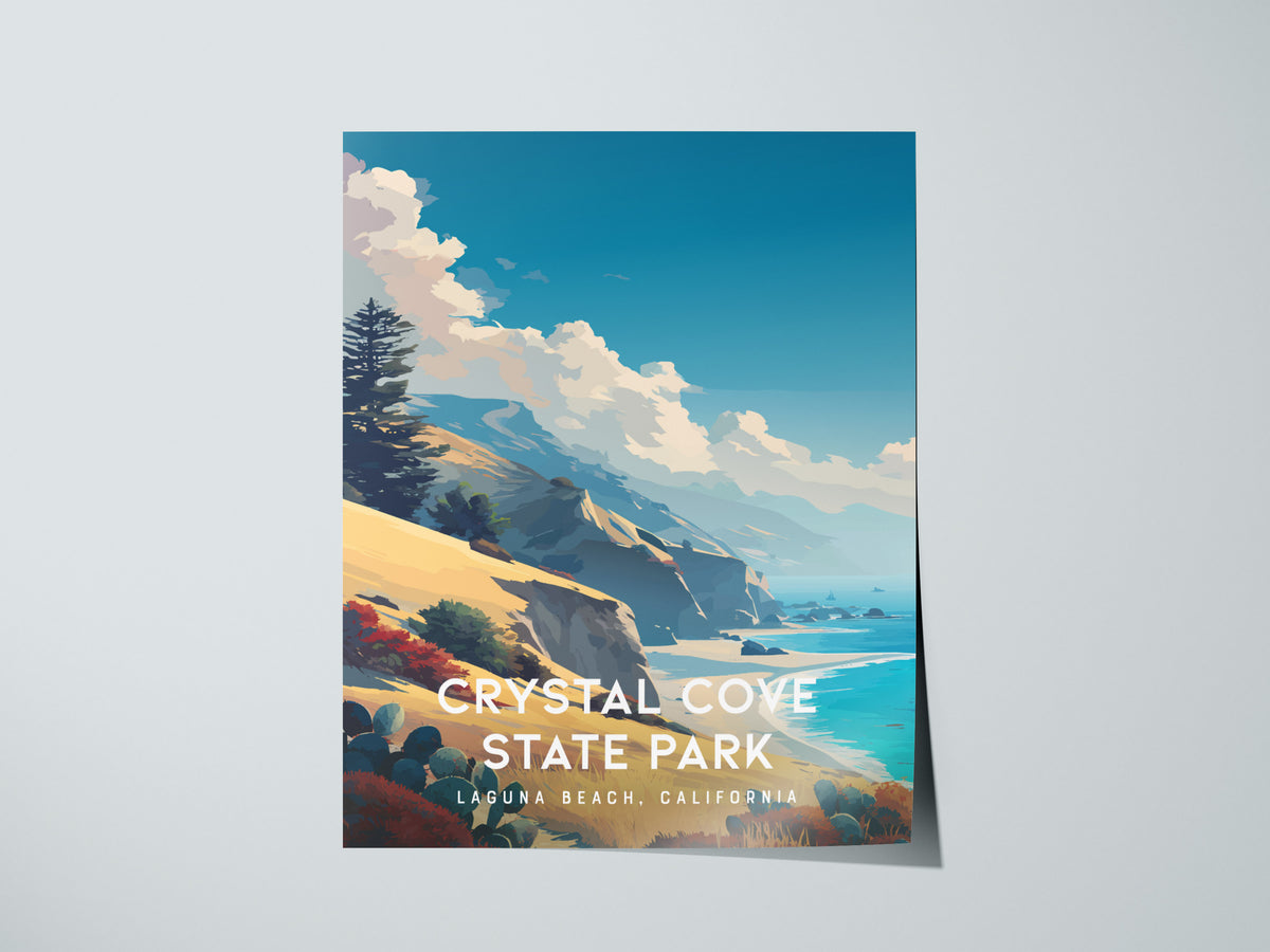 Crystal Cove State Park, Laguna Beach, California Poster | Coastal Beach Decor Wall Art — giclée print detail on matte paper