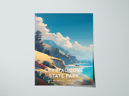 Crystal Cove State Park, Laguna Beach, California Poster | Coastal Beach Decor Wall Art — giclée print detail on matte paper
