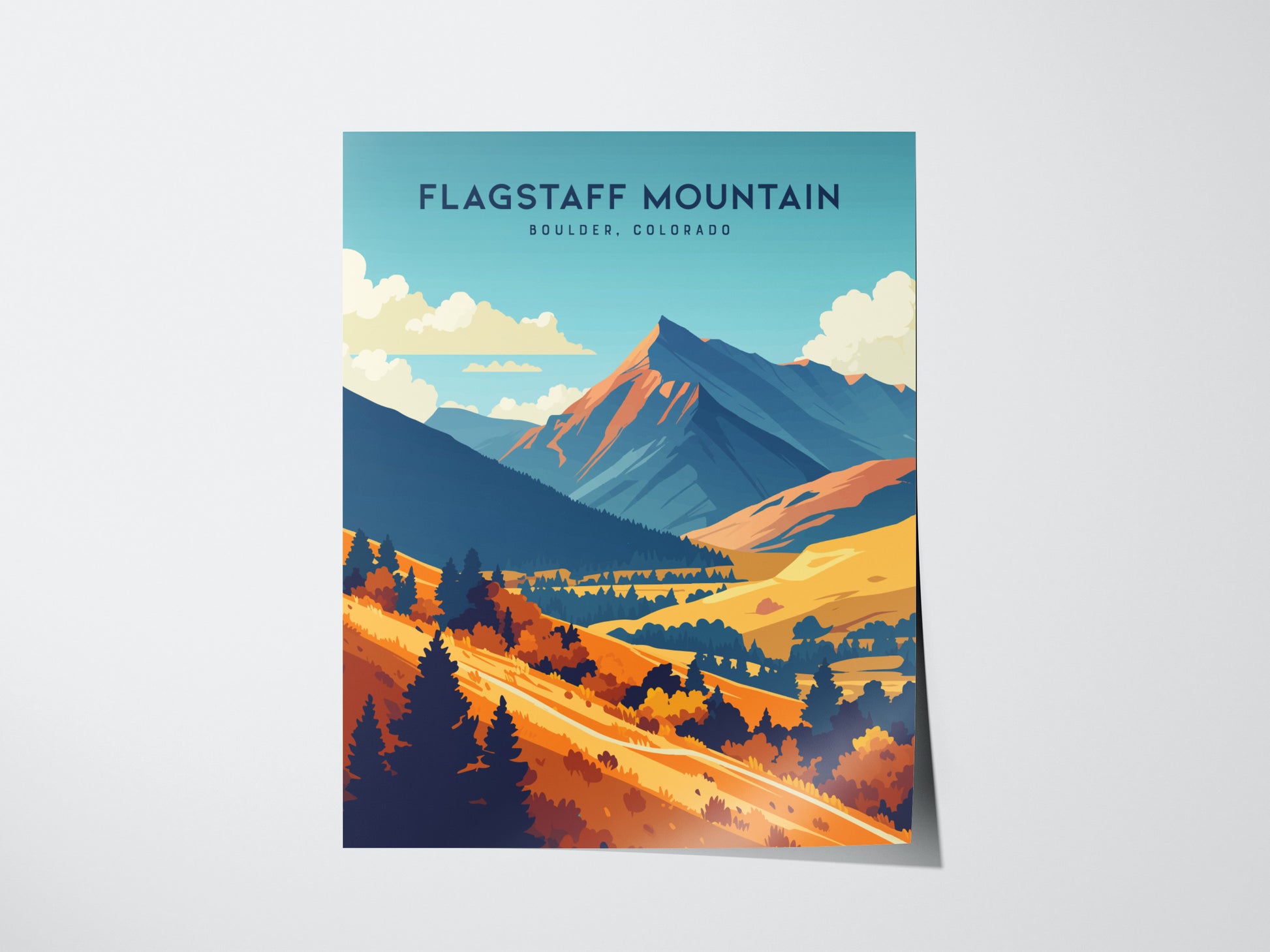 Flagstaff Mountain Poster | Boulder Colorado Wall Art | Framed or Unframed