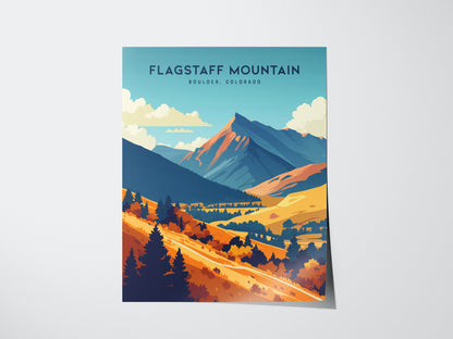 Flagstaff Mountain Poster | Boulder Colorado Wall Art | Framed or Unframed