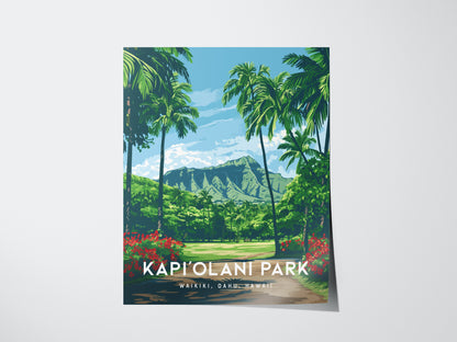 Kapiolani Park Poster | Waikiki Hawaii Wall Art