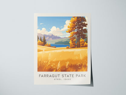 Farragut State Park Matte Border Poster | Athol, Idaho Travel Wall Art — giclée print detail on matte paper