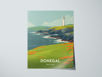 Donegal, Ireland Poster | Rugged Cliffs & Celtic Coast Wall Art — giclée print detail on matte paper