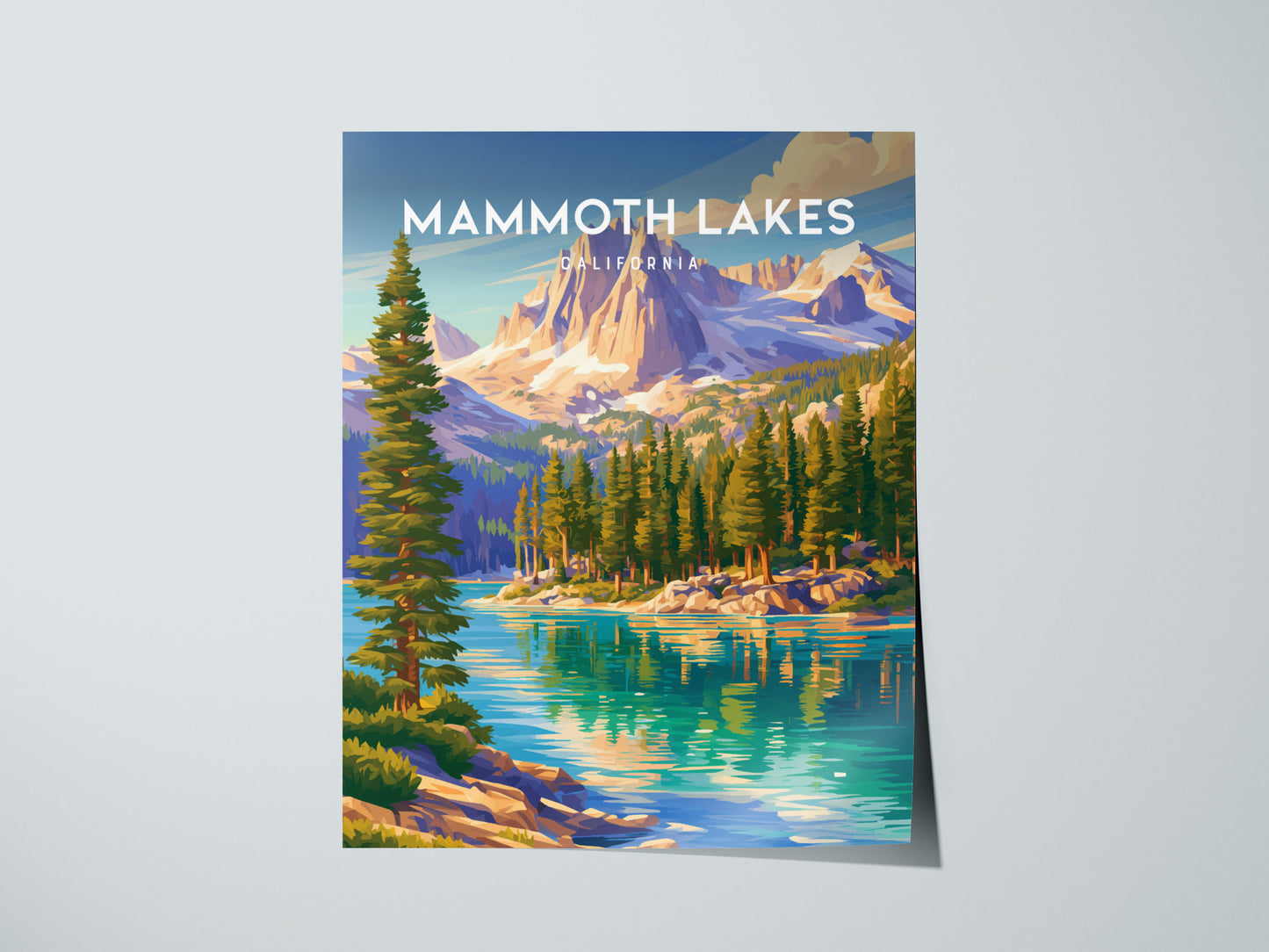 Mammoth Lakes, California Poster | Alpine Lake & Mountain Wilderness Wall Art — giclée print detail on matte paper