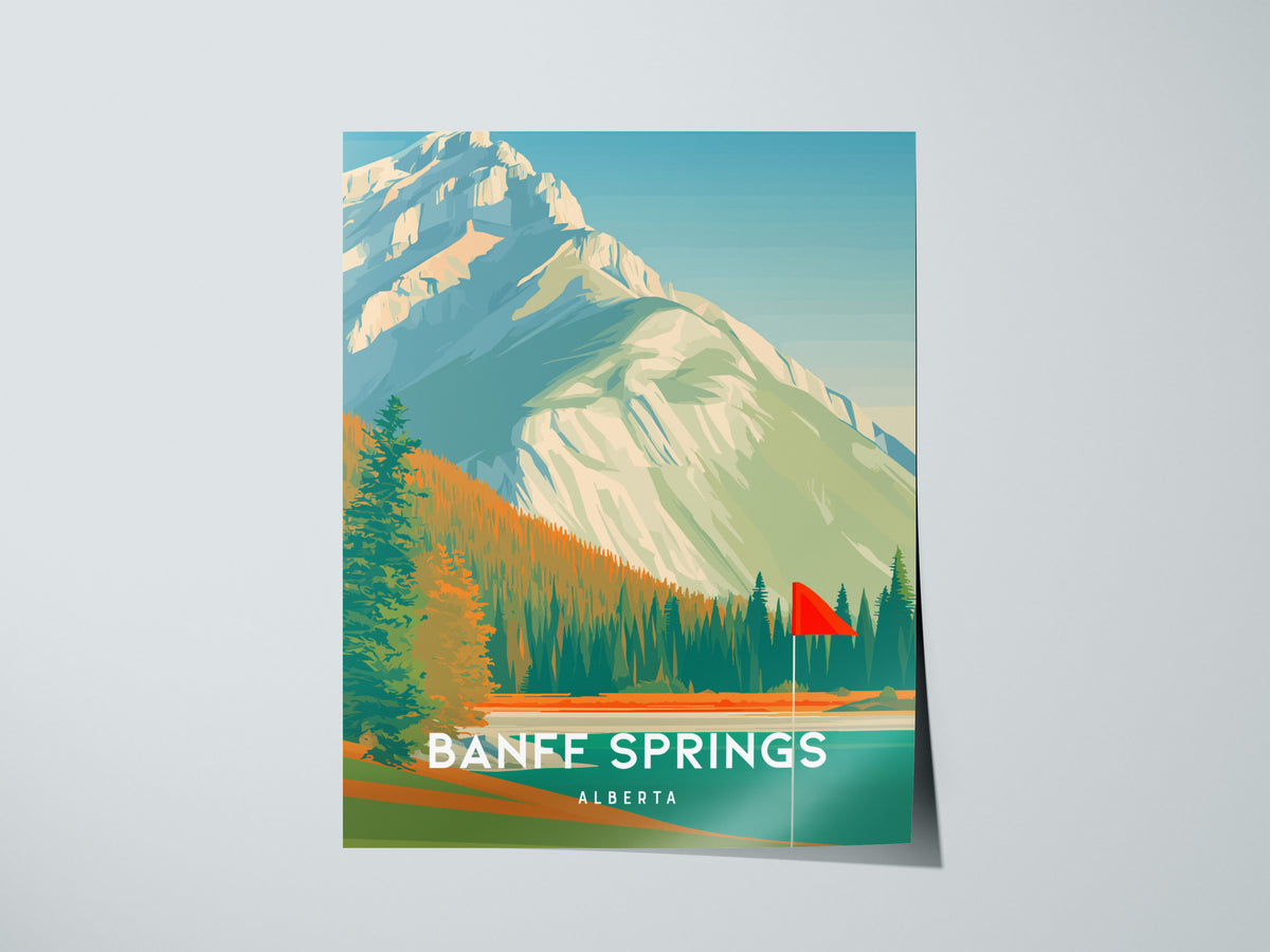 Banff Springs, Alberta Poster | Golf Wall Art & Golfer Gift Wall Art — giclée print detail on matte paper