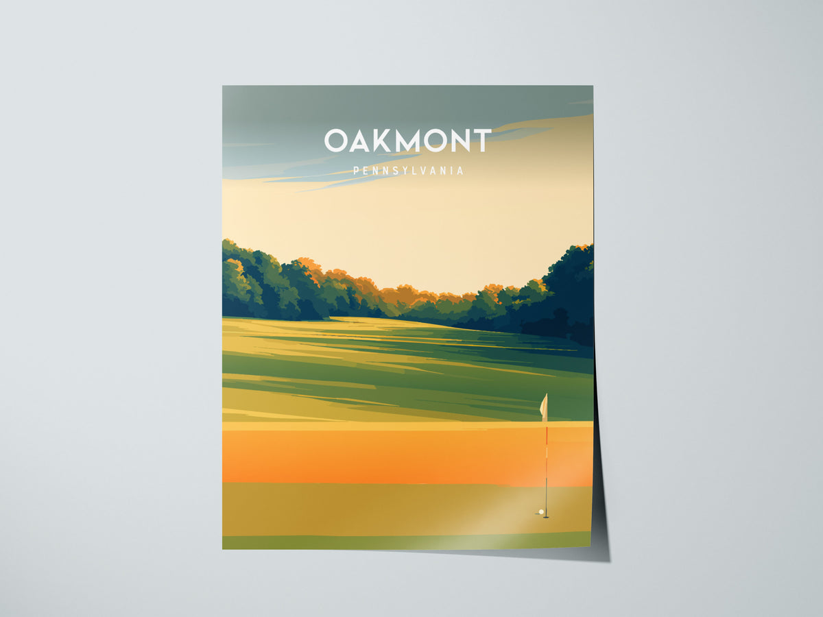 Oakmont, Pennsylvania Poster | Classic Links Golfer Gift Wall Art — giclée print detail on matte paper