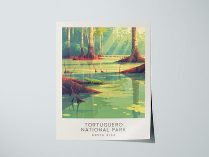 Tortuguero National Park Matte Border Poster | Costa Rica Travel Wall Art — giclée print detail on matte paper