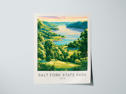 Salt Fork State Park Matte Border Poster | Ohio Destination Print Travel Wall Art — giclée print detail on matte paper