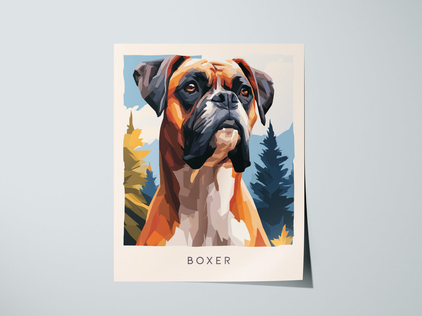 Boxer Poster | Loyal & Noble Canine Portrait Wall Art — giclée print detail on matte paper