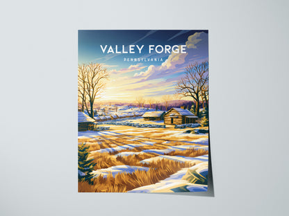 Valley Forge, Pennsylvania Poster | Historic Winter Encampment Travel Wall Art — giclée print detail on matte paper