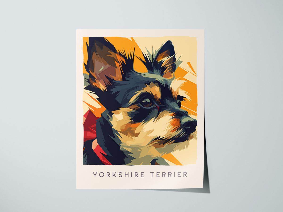 Yorkshire Terrier Poster | Bold & Beautiful Yorkie Portrait Wall Art — giclée print detail on matte paper