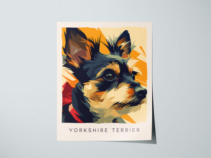 Yorkshire Terrier Poster | Bold & Beautiful Yorkie Portrait Wall Art — giclée print detail on matte paper