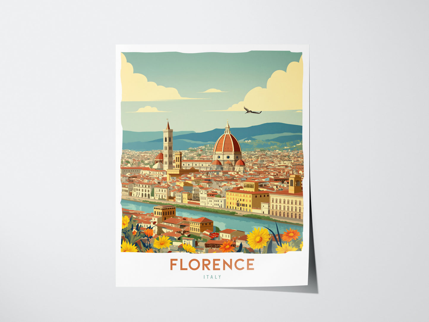 Florence Italy Poster | Europe Travel Print Wall Art | Framed or Unframed