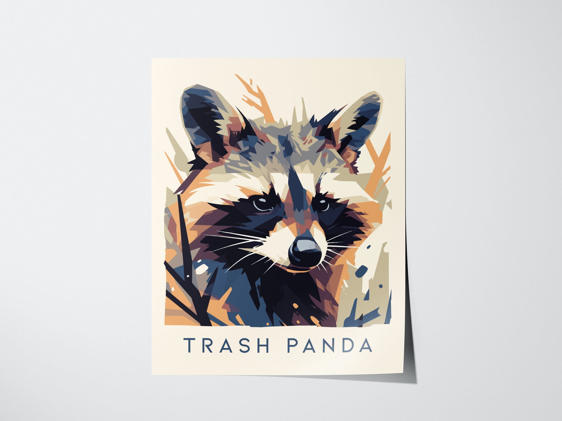 Trash Panda Poster | Urban Wildlife Raccoon Art | Funny Animal Wall Art