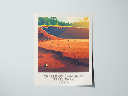 Crater of Diamonds State Park Matte Border Poster | Arkansas Destination Print Travel Wall Art — giclée print detail on matte