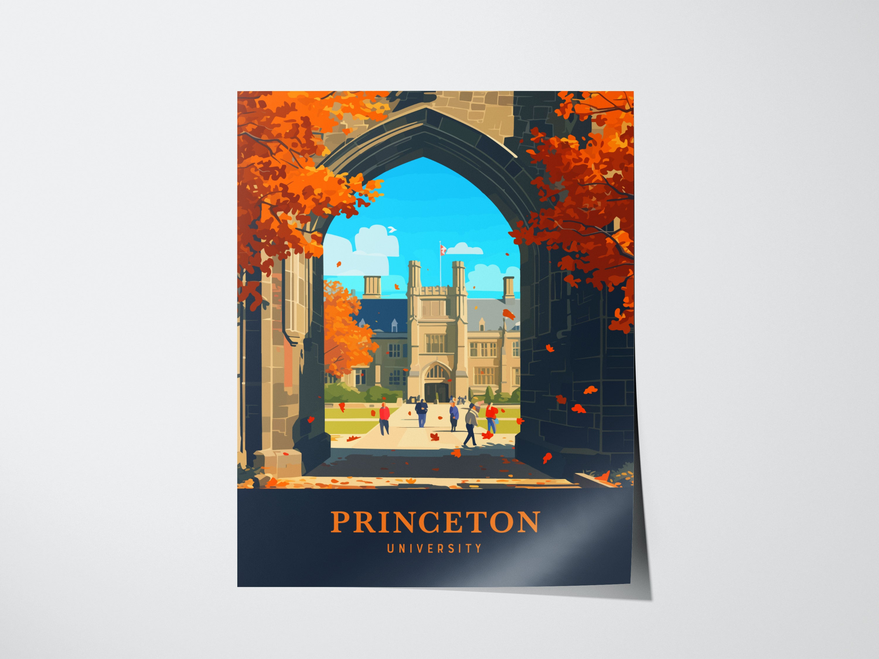 USA Vintage プリンストン大学 キャンパスマップ アートポスター Princeton Poster | University Campus Art | New Jersey Ivy League