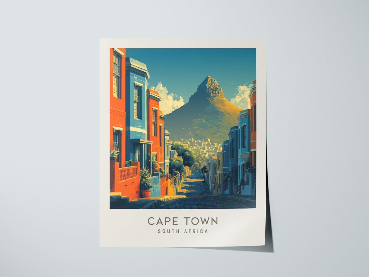 Cape Town Matte Border Poster | South Africa Destination Print Travel Wall Art — giclée print detail on matte paper