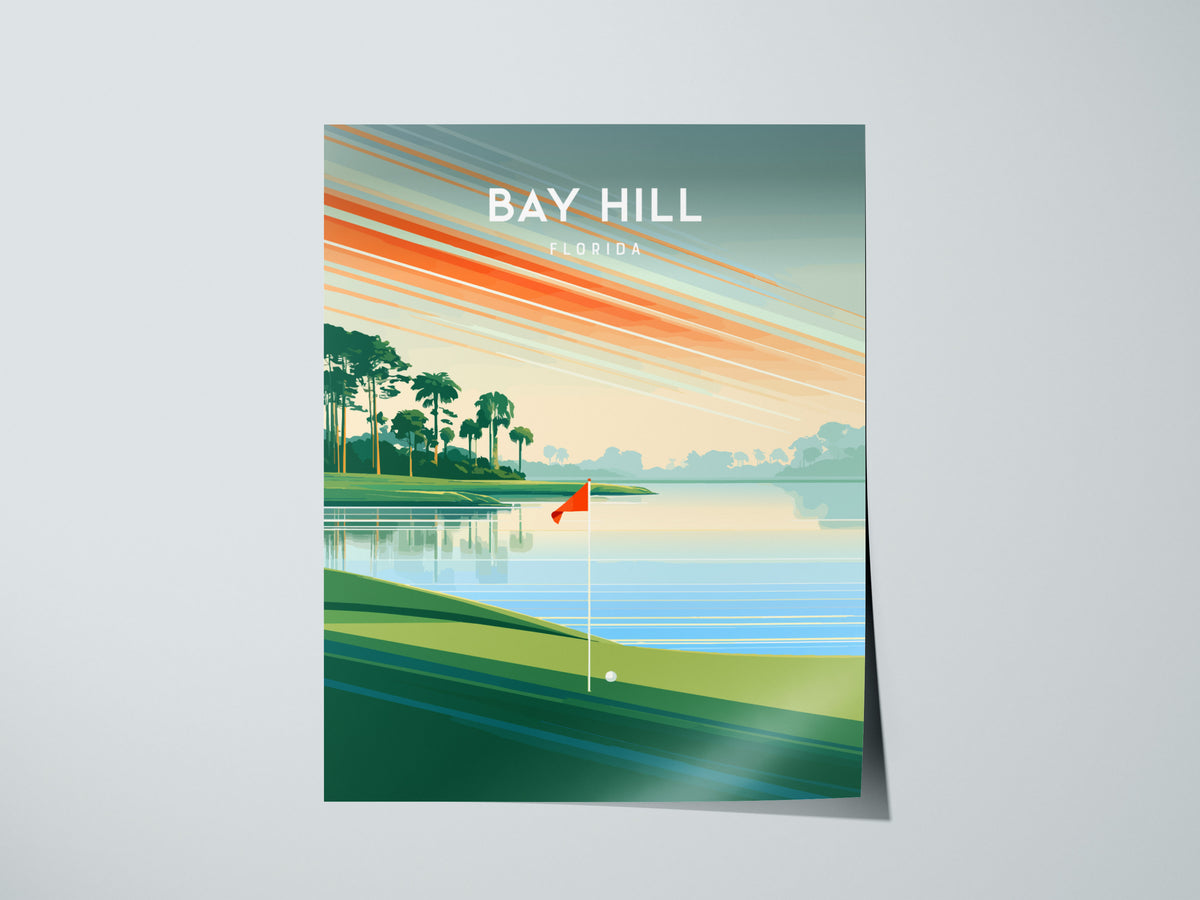 Bay Hill, Florida Poster | Links Poster & Country Club Decor Wall Art — giclée print detail on matte paper