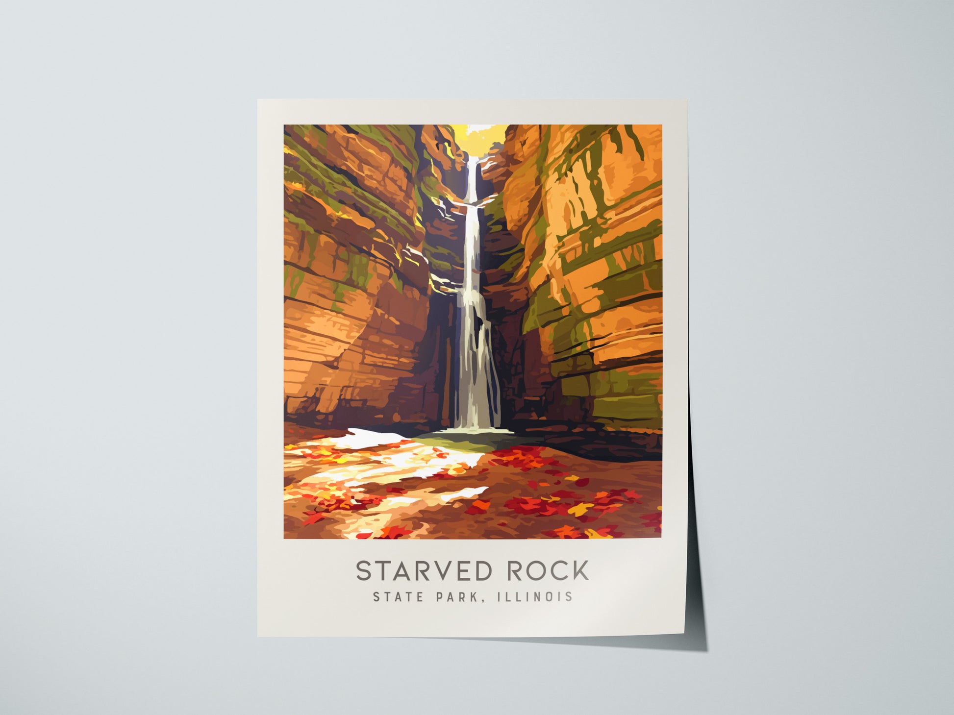 Starved Rock State Park Matte Border Poster | Illinois Travel Wall Art — giclée print detail on matte paper