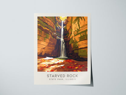 Starved Rock State Park Matte Border Poster | Illinois Travel Wall Art — giclée print detail on matte paper
