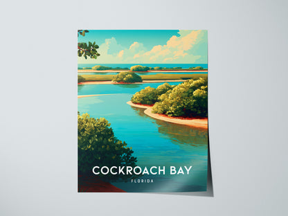 Cockroach Bay, Florida Poster | Mangrove Shores & Wading Birds Wall Art — giclée print detail on matte paper