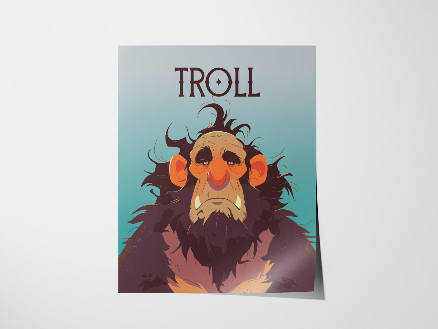 Troll Poster | Fantasy Creature Art | D&D RPG Norse Folklore Game Room Print