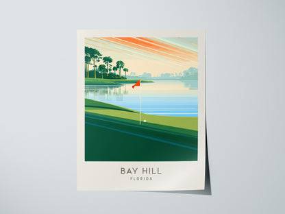 Bay Hill Matte Border Poster | Florida Travel Wall Art — giclée print detail on matte paper