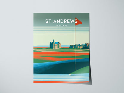 St Andrews Old Course, Scotland Poster | Links Poster Golfer Gift Wall Art — giclée print detail on matte paper