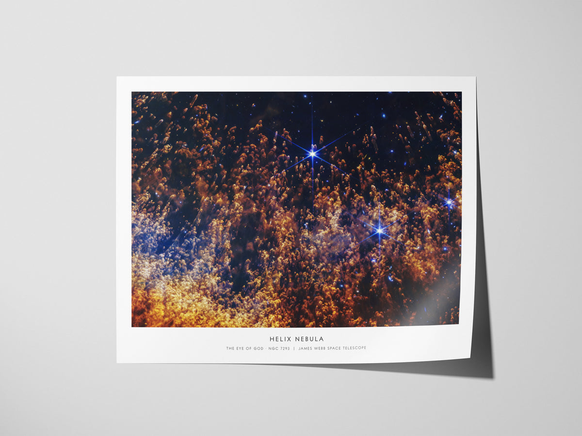 Helix Nebula Landscape Poster | The Eye of God · NGC 7293 Astronomy Print NASA Wall Art — giclée print detail on matte paper