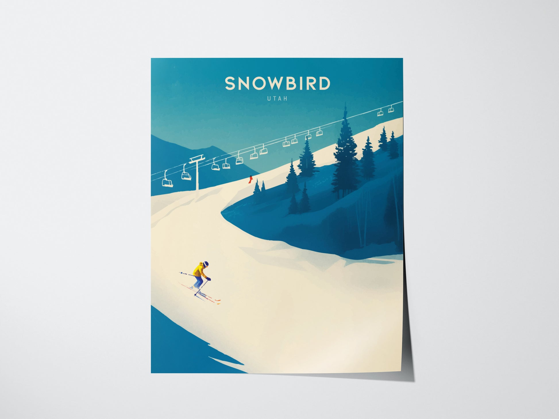 Snowbird Utah Poster | Vintage Ski Resort Art | Wasatch Mountain Print