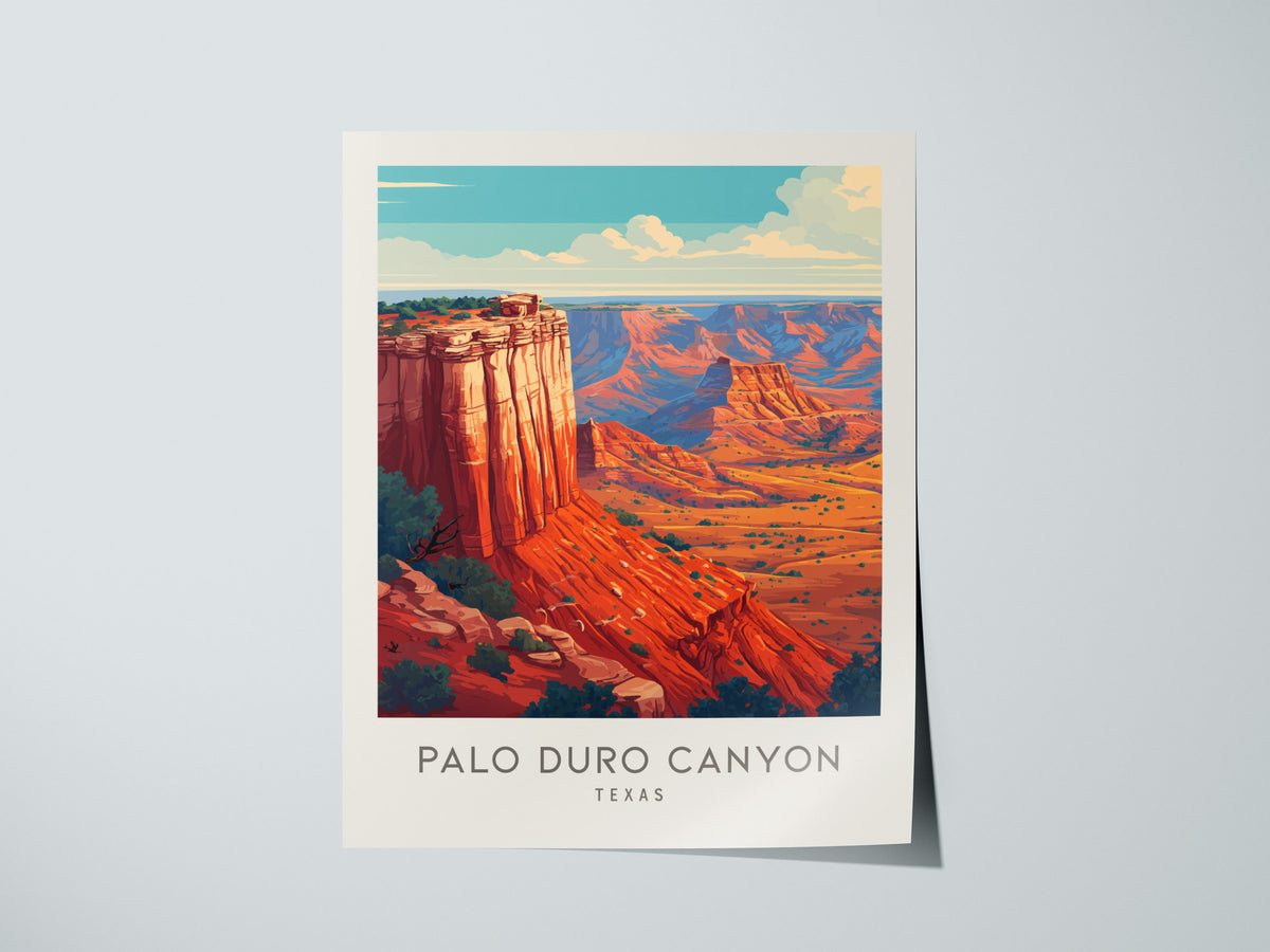 Palo Duro Canyon Matte Border Poster | Texas Travel Wall Art — giclée print detail on matte paper
