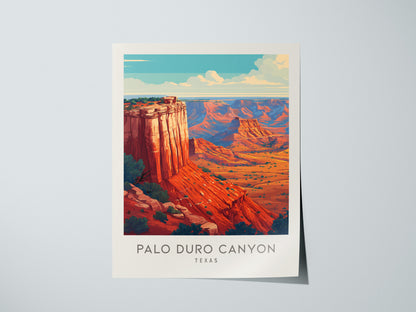 Palo Duro Canyon Matte Border Poster | Texas Travel Wall Art — giclée print detail on matte paper