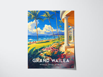 Grand Wailea Hotel Poster | Maui Hawaii Beach Island Wall Art