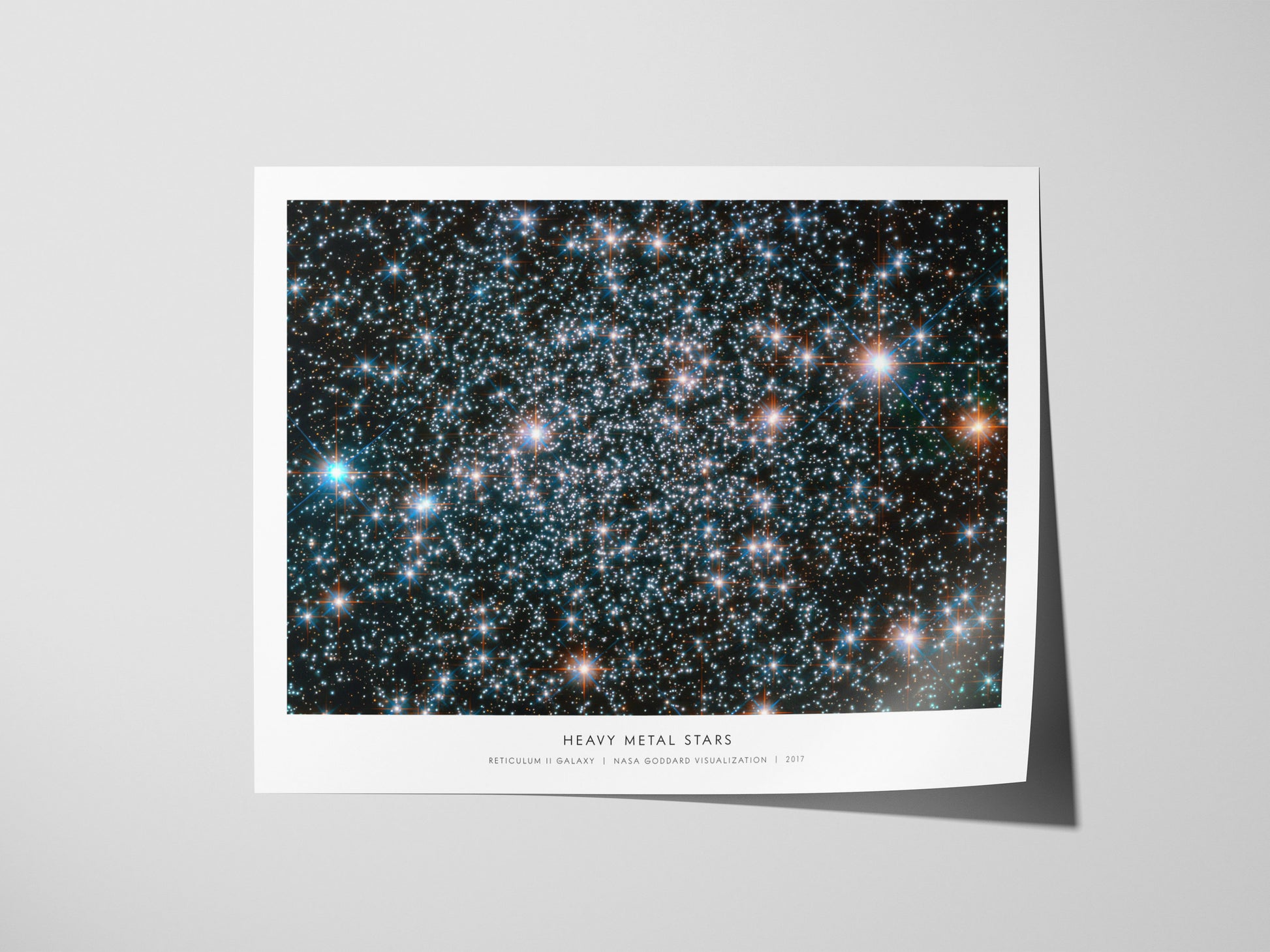 Heavy Metal Stars Landscape Poster | Reticulum II Galaxy NASA Astronomy Print Space Photography Wall Art — giclée print detai