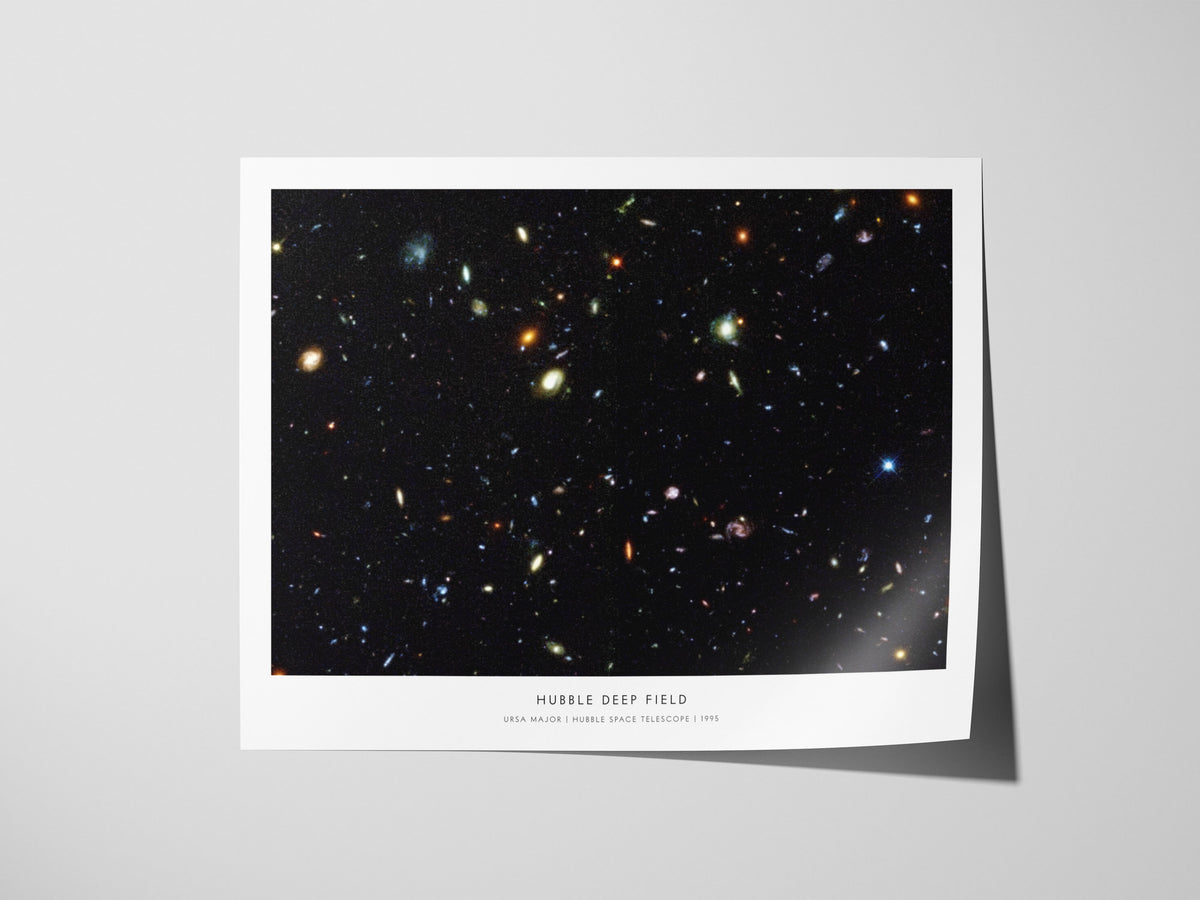 Hubble Deep Field Landscape Poster | Ursa Major NASA Astronomy Print Space Photography Wall Art — giclée print detail on matt