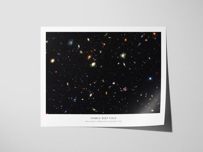 Hubble Deep Field Landscape Poster | Ursa Major NASA Astronomy Print Space Photography Wall Art — giclée print detail on matt