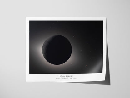 Solar Eclipse Poster | Landscape Artemis II Lunar Flyby NASA Astronomy Print Space Photography — giclée print detail on matte
