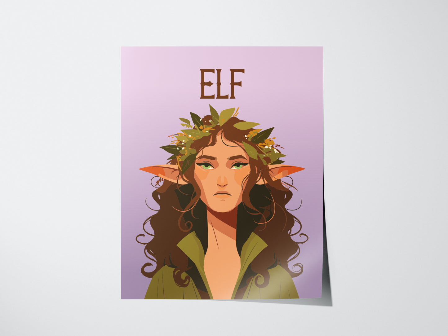 Elf Fantasy Portrait | LOTR Kids Room Wall Art | Framed or Unframed