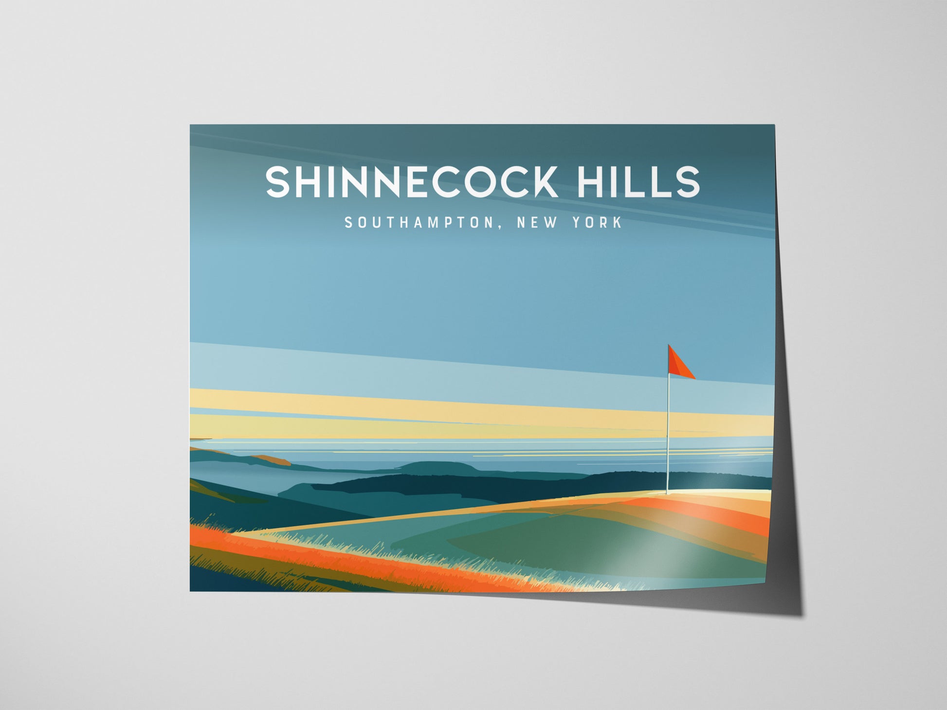Shinnecock Hills Landscape Poster | Southampton, New York Golfer Gift & Links Poster Wall Art — giclée print detail on matte